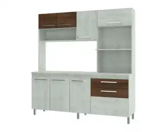 Easy Kit cocina 8 puertas 2 cajones blume nieve/café oscuro vessanti oferta