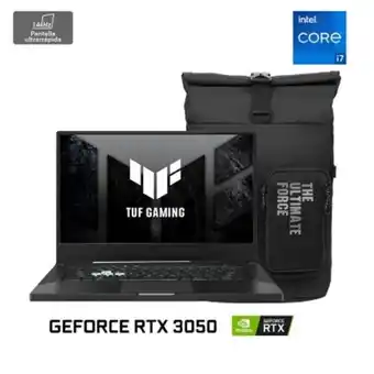 Falabella Asus notebook tuf dash f15 fx516pc-hn021t intel core i7 nvidia geforce rtx 3050 8gb ram 512gb ssd 15.6" fhd 144hz oferta
