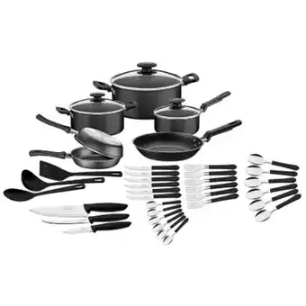 Falabella Batería de cocina antiadherente loreto negra 38 pzs oferta