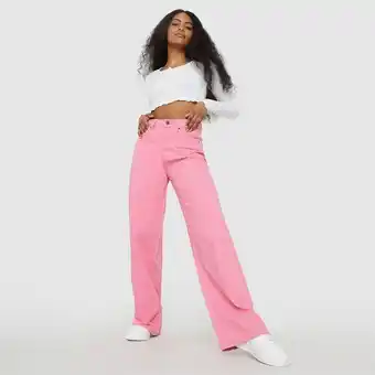 Corona Jeans wide leg color rosado - mujer oferta