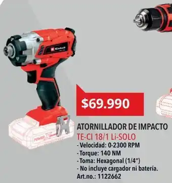 Easy Atornillador de impacto inalámbrico 1/4'' 18v te-ci 18 li einhell. oferta
