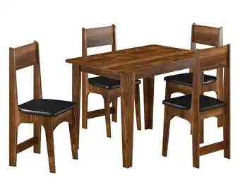 Easy Comedor 4 sillas agatha rústico/negro home mobili oferta