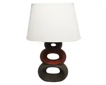 Lámpara sobremesa 1l 60w e27 aros blanco/café abitare