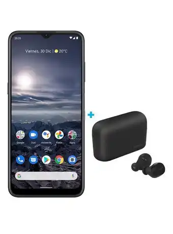 Paris Smartphone g21 128gb 6.5" azul wom + audífonos bluetooh earbuds bh605 oferta