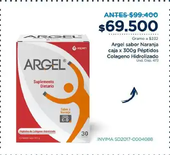 FarmaTodo Argel Sabor Naranja caja x 300g Peptidos Colageno Hidrolizado oferta