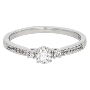 Kevin's Joyeros Anillo compromiso en oro blanco de 18 kilates, con diamante central de 0.18 ct y decoración en diamantes de 0.12 ct, 4 mm. de oferta