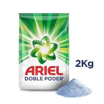 Super Inter Ariel doble poder detergente en polvo 2 kg oferta
