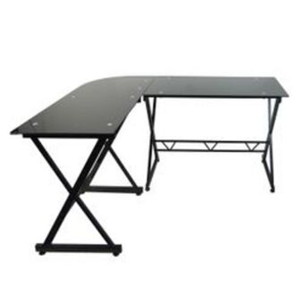 Electrojaponesa Estacion de trabajo en l vidrio madrid rta muebles negro mln1230 oferta