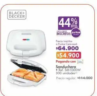 Metro Sanduchera black & decker • ref. sm1000w oferta