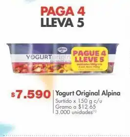 Metro Yogurt original alpina surtido x 150 g c/u oferta