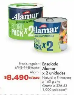 Metro Ensalada alamar x 2 unidades natural o primavera x 160 g c/u oferta