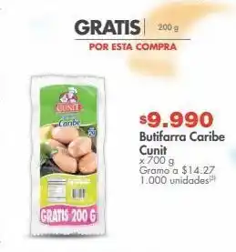 Metro Butifarra caribe cunit x 700 g oferta
