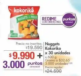 Metro Nuggets kokoriko x 30 unidades x 600 g oferta