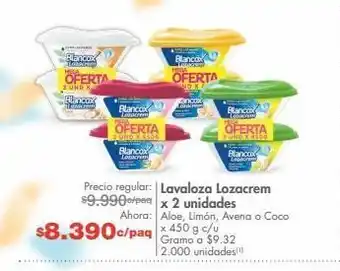 Metro Lavaloza lozacrem x 2 unidades aloe, limón, avena o coco x 450 g c/u oferta