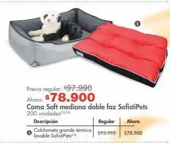 Metro Cama soft mediana doble faz sofistipets oferta
