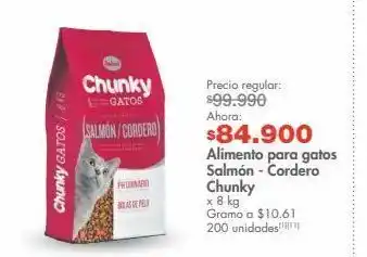 Metro Alimento para gatos salmón - cordero chunky x 8 kg oferta