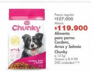Metro Alimento para perros cordero, arroz y salmón chunky x 12 kg oferta