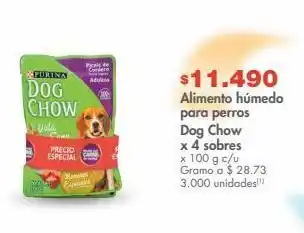 Metro Alimento húmedo para perros dog chow x 4 sobres x 100 g c/u oferta