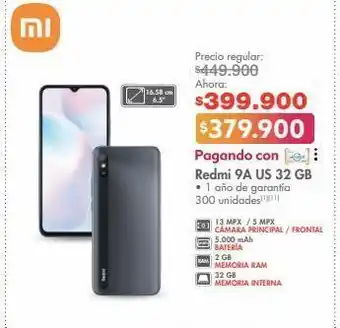 Metro Xiaomi redmi 9a us 32 gb oferta