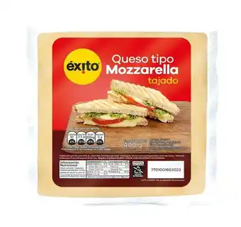 Éxito Queso mozzarella tajado exito marca propia 400 gr oferta