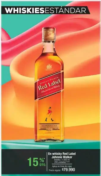 Jumbo Whisky red label johnnie walker x 1000ml oferta