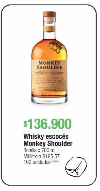 Jumbo Whisky escocés monkey shoulder x 700ml oferta