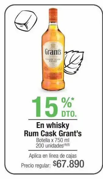 Whisky rum cask grant's x 750ml