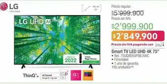 Jumbo Smart tv led uhd 4k 75" lg oferta