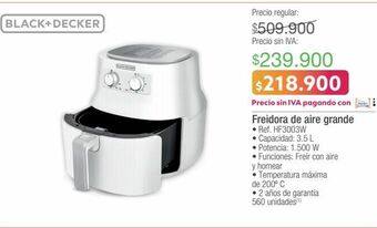 Jumbo Freidora de aire grande black & decker oferta