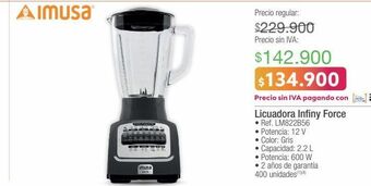 Jumbo Licuadora infiny force imusa oferta