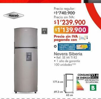 Metro Nevera siberia oferta