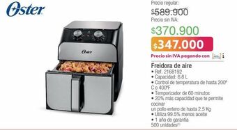 Jumbo Freidora de aire oster oferta