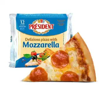 Merqueo Queso mozzarella fundido tajado president x 12 200 gr oferta