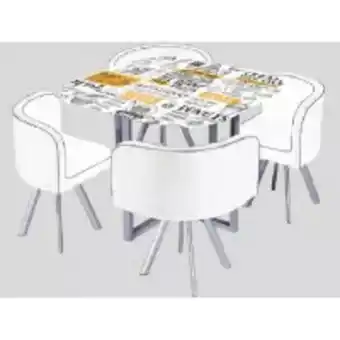 Easy Comedor 4 sillas 90x90x73 food bco oferta
