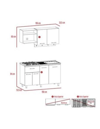 Flamingo Cocina 150 alani rta blanco-rovere oferta