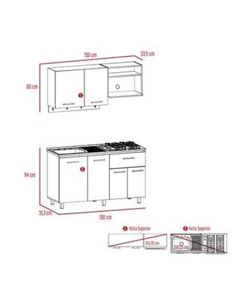 Flamingo Cocina 150 alani rta blanco-rovere oferta