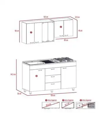 Flamingo Cocina 150 lumina rta blanco + roble gris oferta