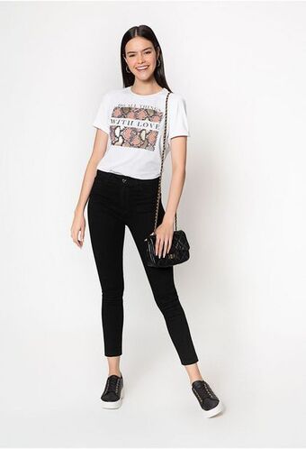 ELA Jean basico skinny negro tiro alto. oferta