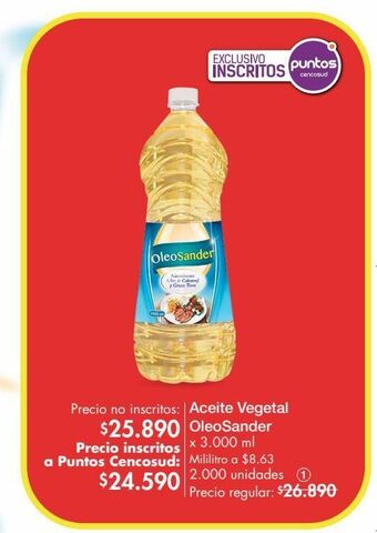 Metro Aceite vegetal oleosander oferta
