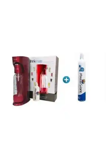 Dafiti Combo máquina roja para hacer agua con gas y gaseosa + cilindro de repuesto oferta