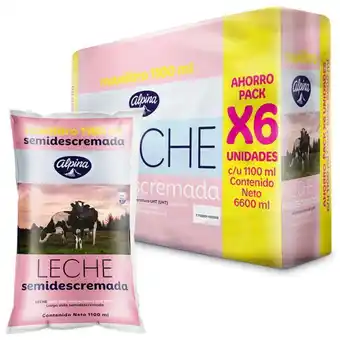 Merqueo Leche semidescremada alpina 6 und oferta