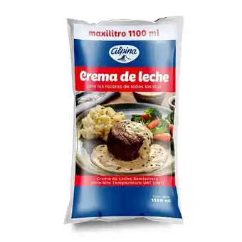 Merqueo Crema de leche alpina semi entera bolsa 1.1 lt oferta