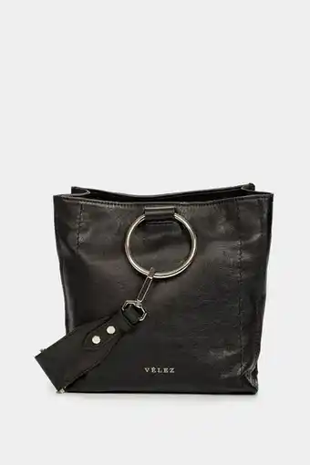 Vélez Morral mini peak de cuero para mujer argolla negro oferta