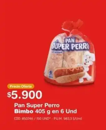 Makro Pan Super Perro Bimbo 405g en 6 Und oferta