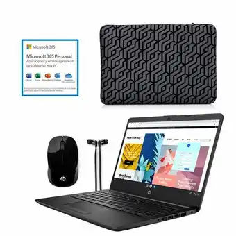 Olímpica Portátil hp 14 pulgadas athlon silver 128 gb ssd 4 gb ram 14-dk1516la + blundle 3 accesorios black oferta