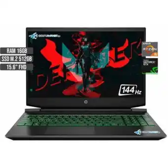 Linio Portatil gamer hp pavilion ryzen 5 5600h ssd 512gb ram 16gb gtx 1650 4gb 15,6" oferta