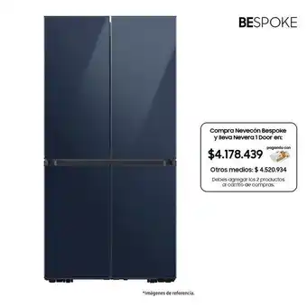 Carulla Nevecón french door bespoke azul samsung 820 lts rf71a967541/co oferta