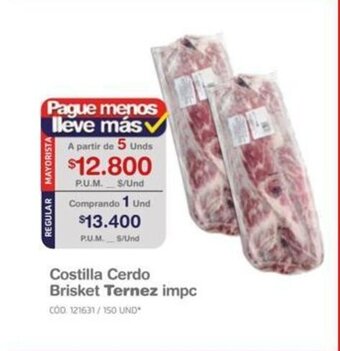 Makro Costilla Cerdo Brisket Ternez impc oferta