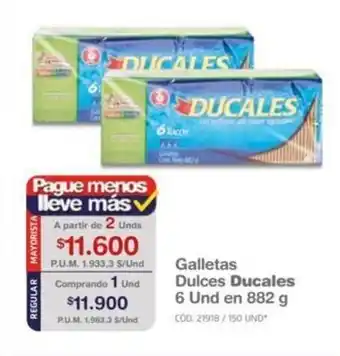 Makro Galletas Dulces Ducales 6 Unds en 882g oferta