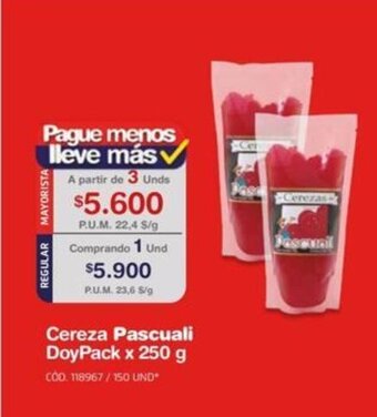Makro Cereza Pascuali Doypack x 250g oferta